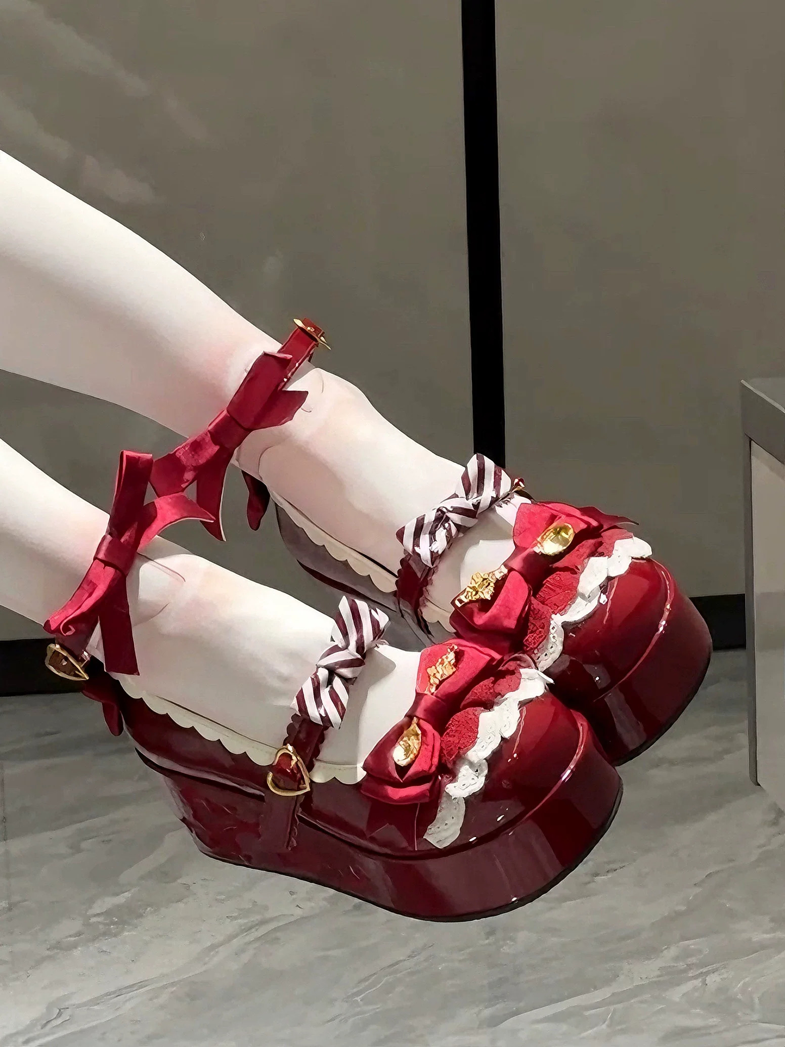 Mousse Rolls - Platform Sweet Lolita Shoes, Detachable Golden Spoon - Image 19
