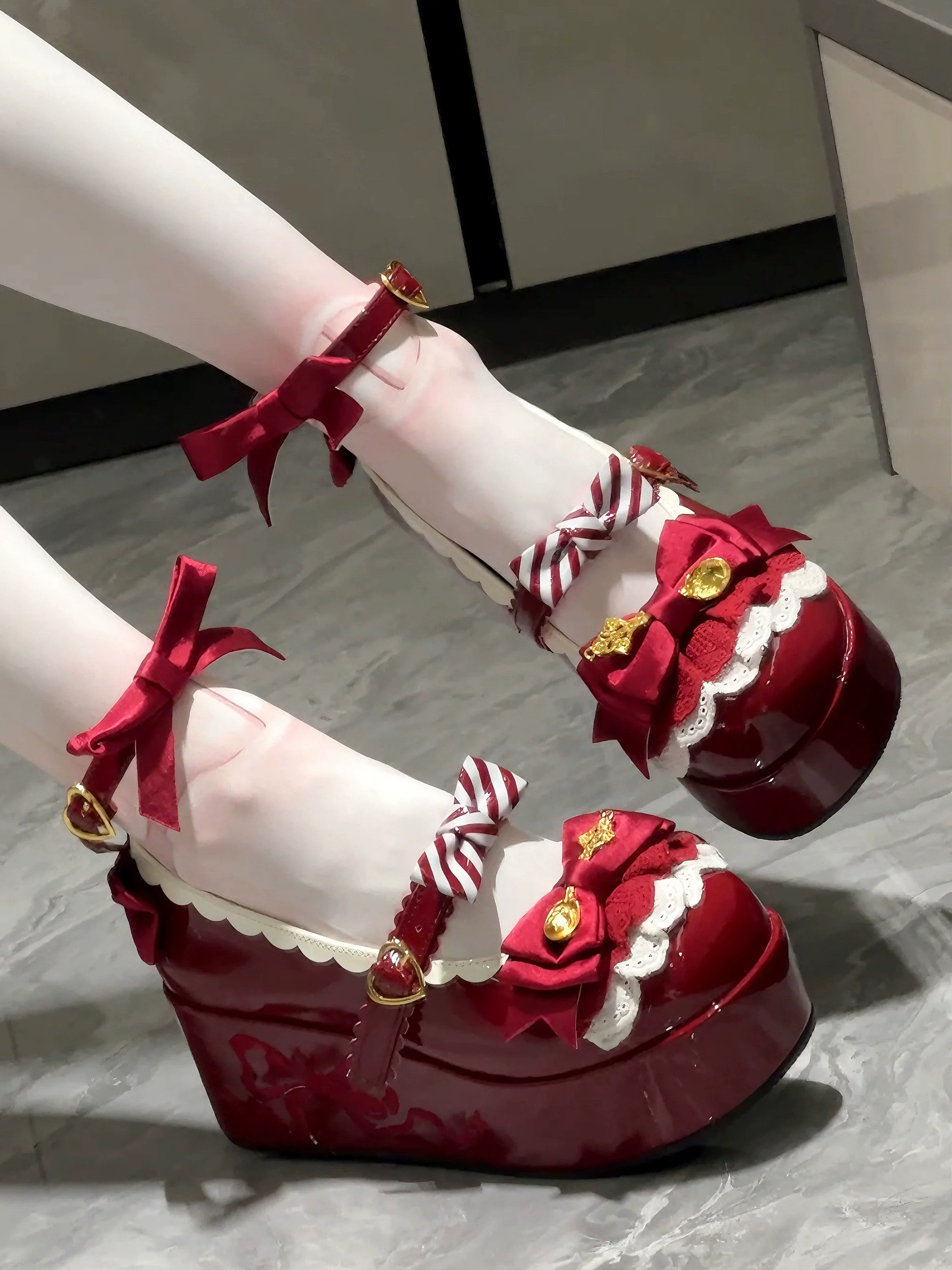 Mousse Rolls - Platform Sweet Lolita Shoes, Detachable Golden Spoon - Image 20