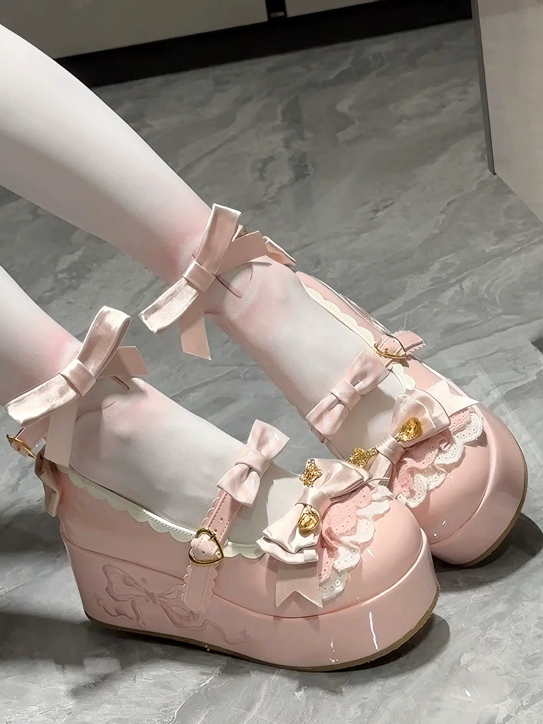 Mousse Rolls - Platform Sweet Lolita Shoes, Detachable Golden Spoon - Image 6
