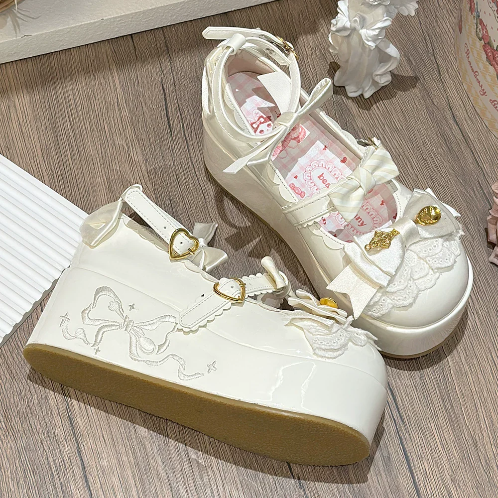Mousse Rolls - Platform Sweet Lolita Shoes, Detachable Golden Spoon - Image 9