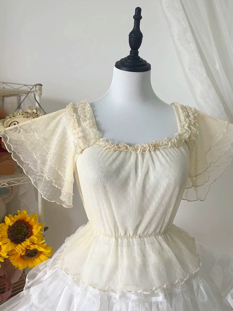Yuexi - Plus Size Lolita Blouse Versatile Daily Loose Shirt - Image 4
