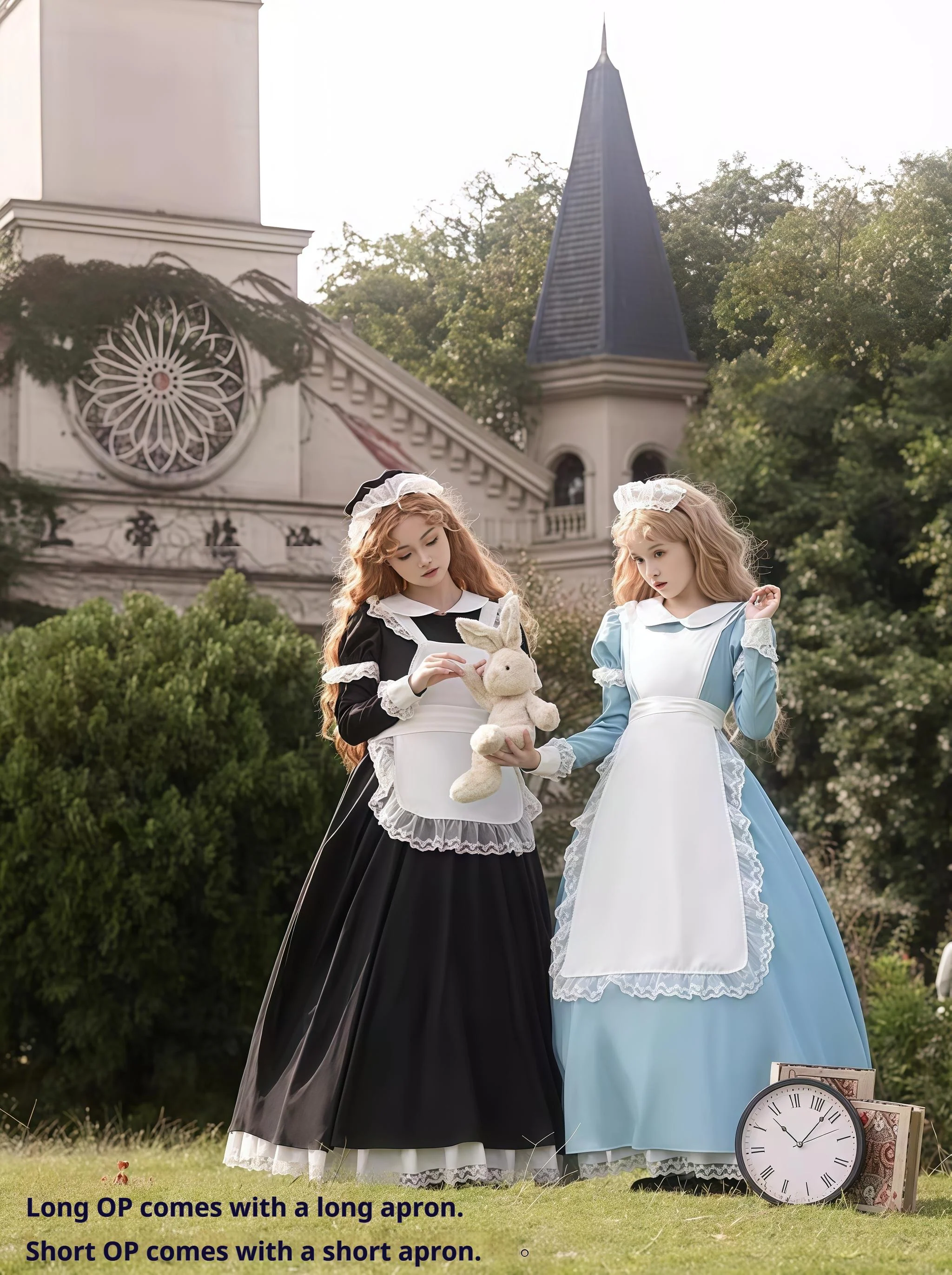 Daydream Whisper - Dream Doll - Plus Size Maid Lolita OP Suit Black and Blue Dress - Image 7