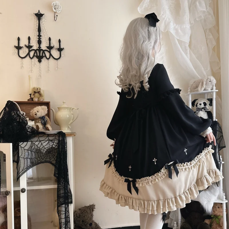 Plus Size Lolita Winter OP Dress, Long Sleeve - Image 10