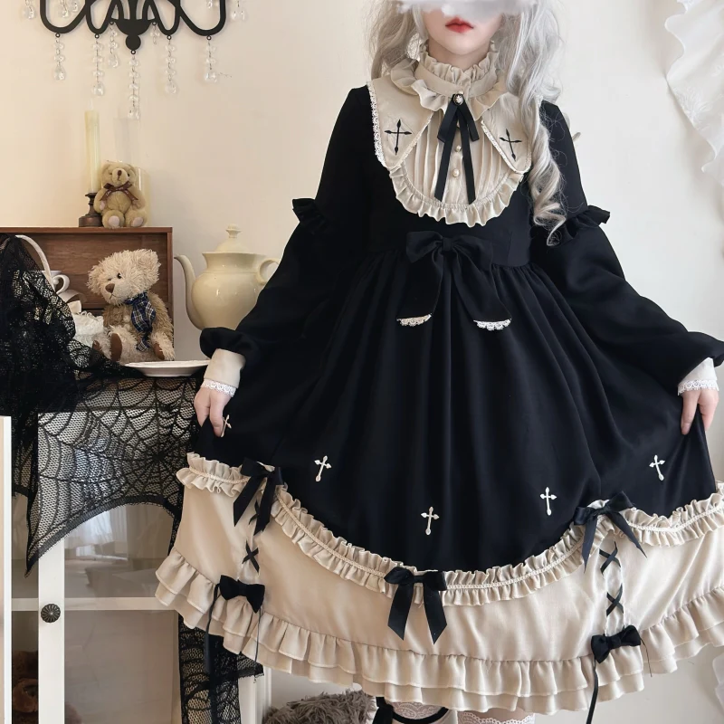Plus Size Lolita Winter OP Dress, Long Sleeve - Image 11