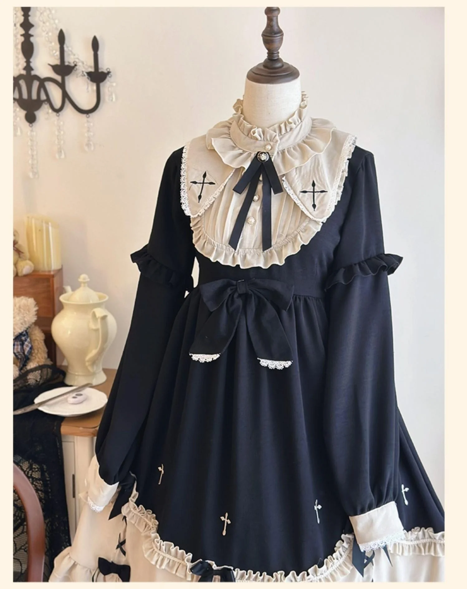 Plus Size Lolita Winter OP Dress, Long Sleeve - Image 12