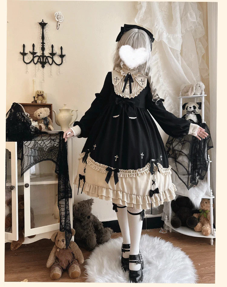 Plus Size Lolita Winter OP Dress, Long Sleeve - Image 9