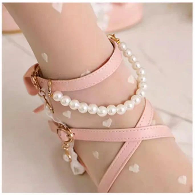 Yana - Chinese Style Yana - Plus size Qi Lolita Shoes Bow Pearl Lolita Sandal - Image 19
