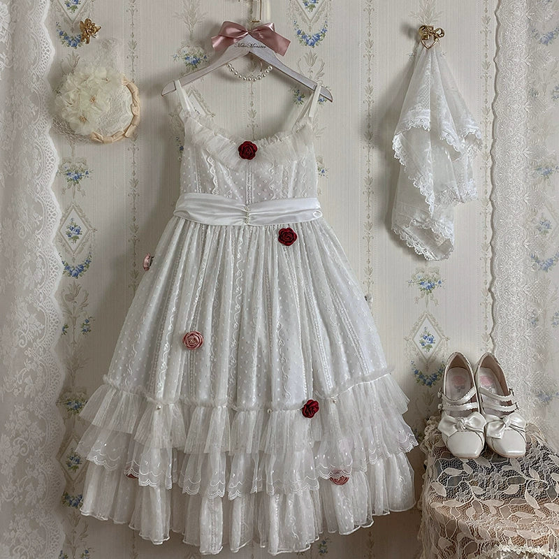 Spring Breeze - Plus Size Spring Lolita JSK Dress with Rose Decoration - Image 10
