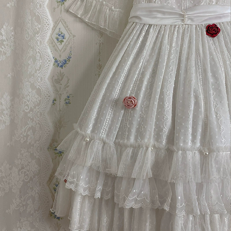 Spring Breeze - Plus Size Spring Lolita JSK Dress with Rose Decoration - Image 11