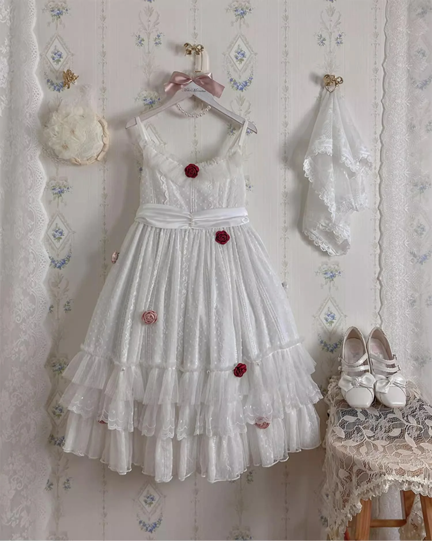 Spring Breeze - Plus Size Spring Lolita JSK Dress with Rose Decoration - Image 12