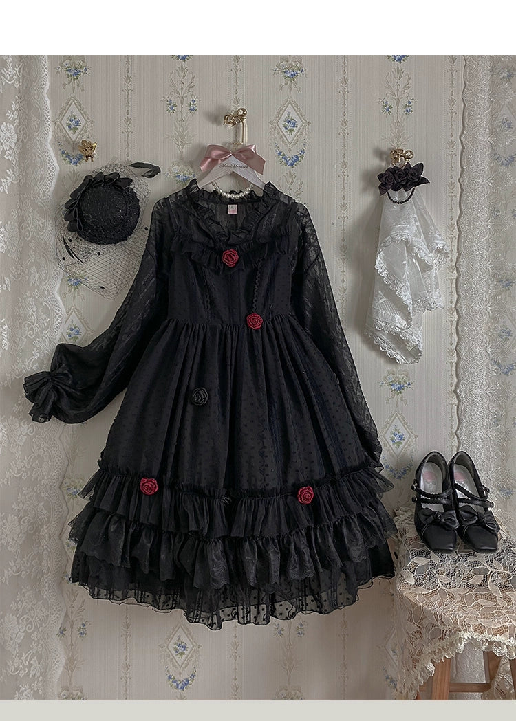 Spring Breeze - Plus Size Spring Lolita JSK Dress with Rose Decoration - Image 9