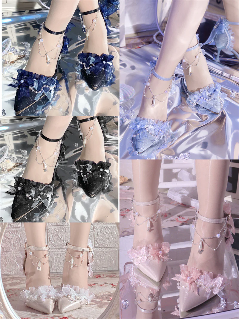 Ximeng Lolita - Deep Sea Hospital - Plus Size Wedding Lolita Bridal Shoes Customized Heels - Image 20
