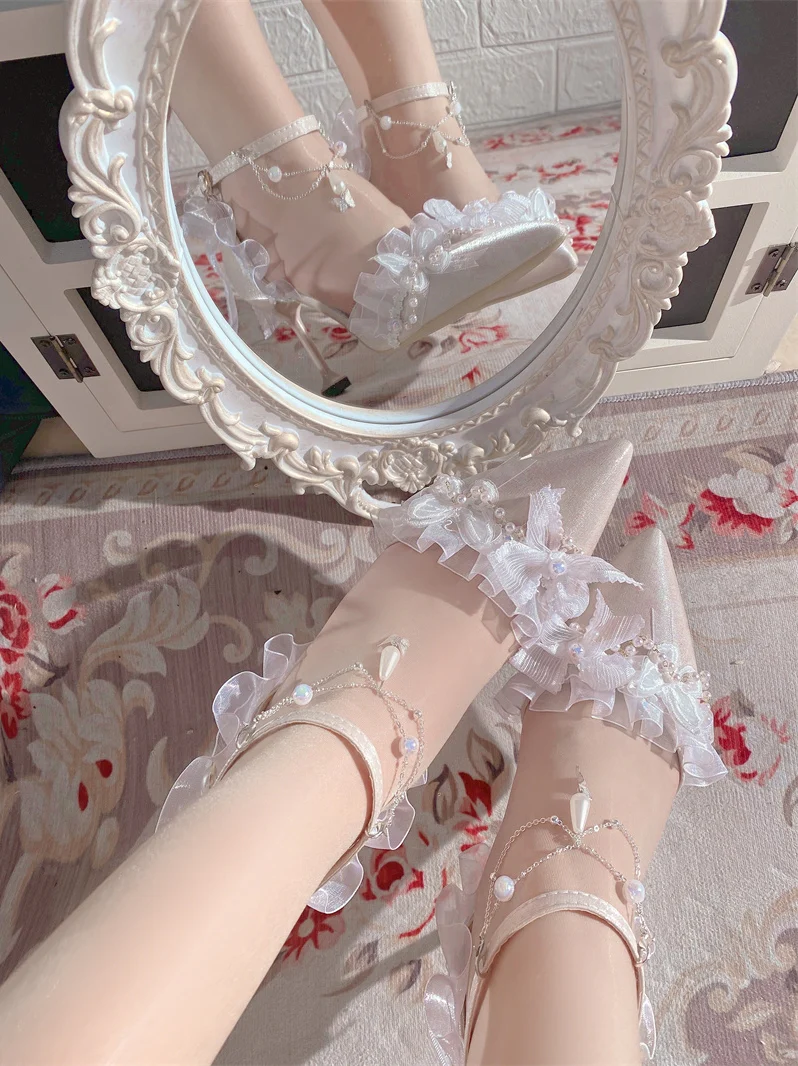 Ximeng Lolita - Deep Sea Hospital - Plus Size Wedding Lolita Bridal Shoes Customized Heels - Image 44