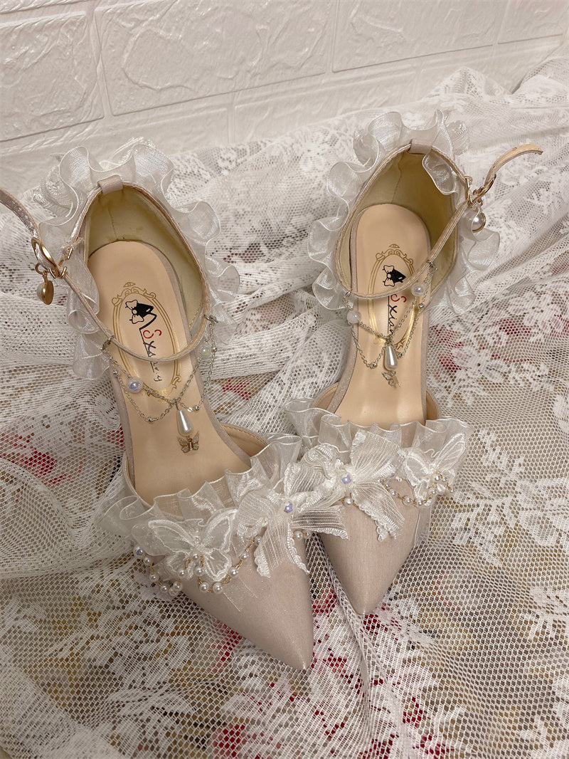 Ximeng Lolita - Deep Sea Hospital - Plus Size Wedding Lolita Bridal Shoes Customized Heels - Image 52