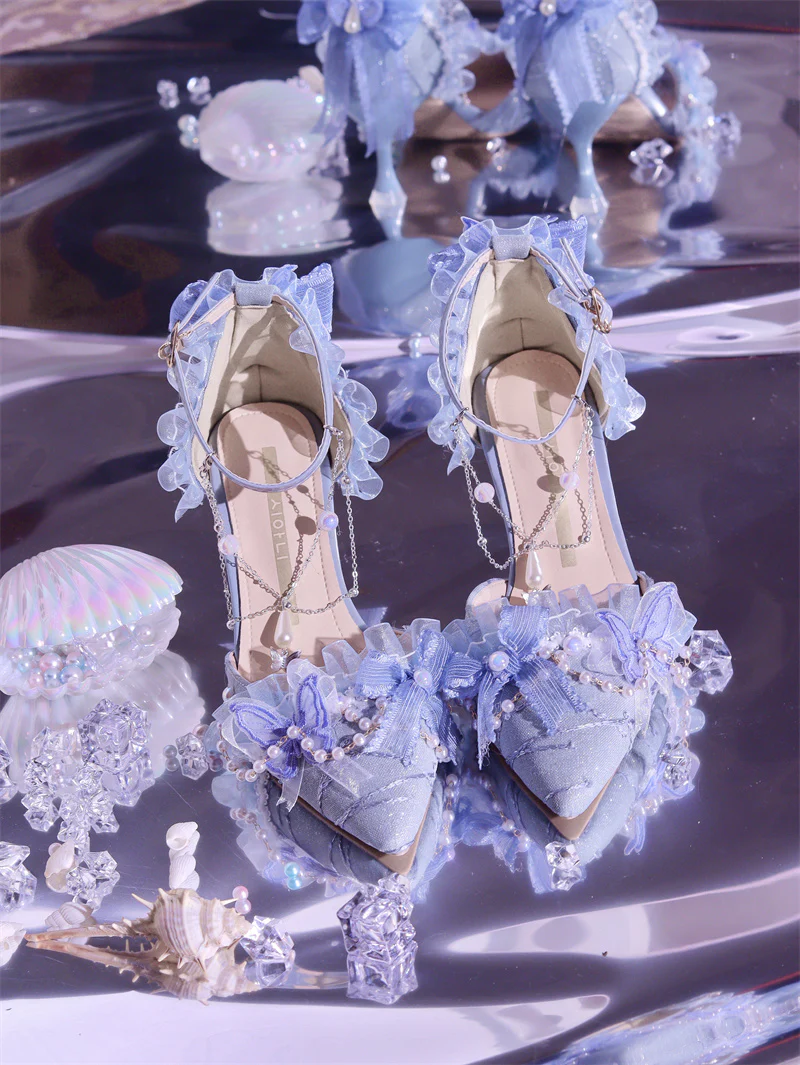 Ximeng Lolita - Deep Sea Hospital - Plus Size Wedding Lolita Bridal Shoes Customized Heels - Image 8
