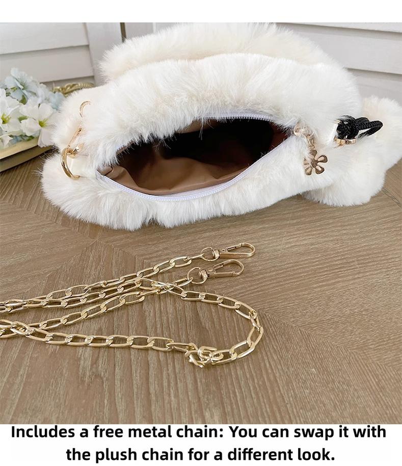 Xiaogui - Plush Heart-Shaped Lolita Bag, Detachable Bow - Image 14