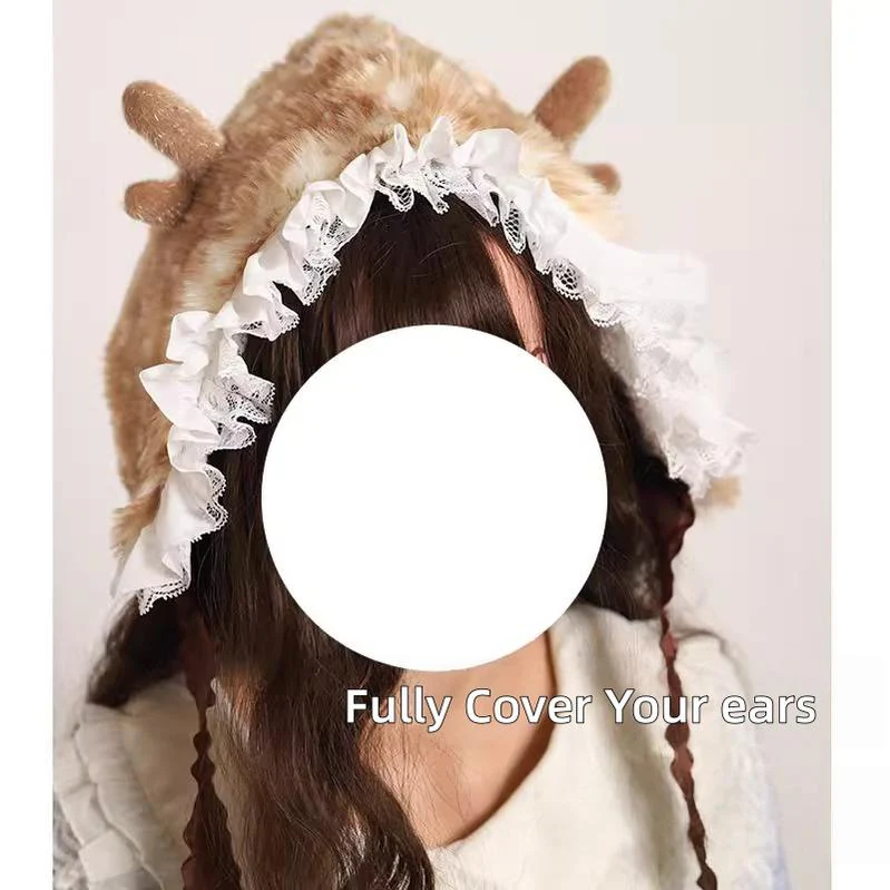 The Accessories' Story - Plush Kawaii Lolita Winter Hat, Deer Ear - Image 7