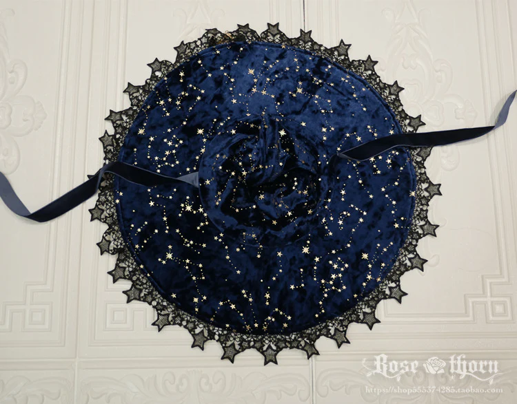 Rose Thorn - Polar Night Sky - Halloween Gorgeous Gilding Lolita Witch Hat - Image 16