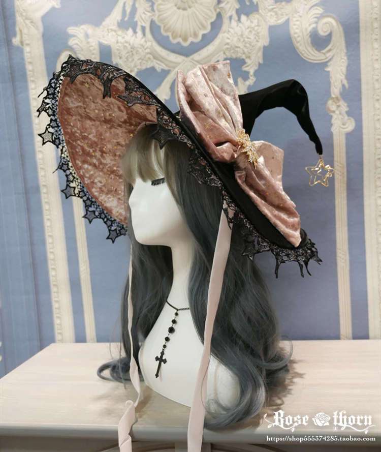 Rose Thorn - Polar Night Sky - Halloween Gorgeous Gilding Lolita Witch Hat - Image 22
