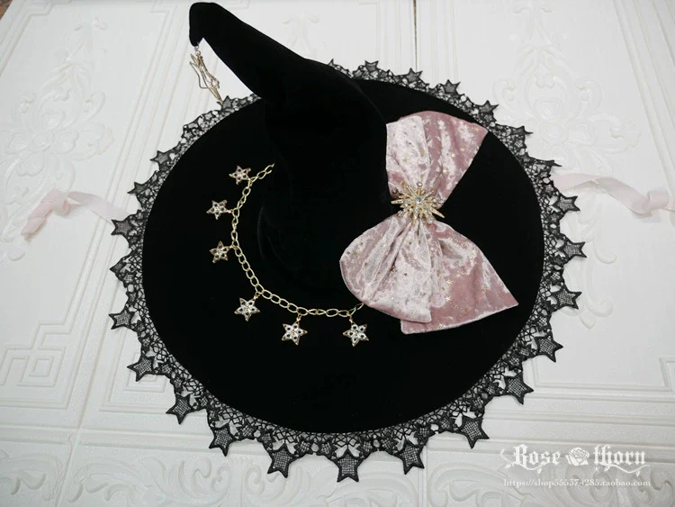 Rose Thorn - Polar Night Sky - Halloween Gorgeous Gilding Lolita Witch Hat - Image 25