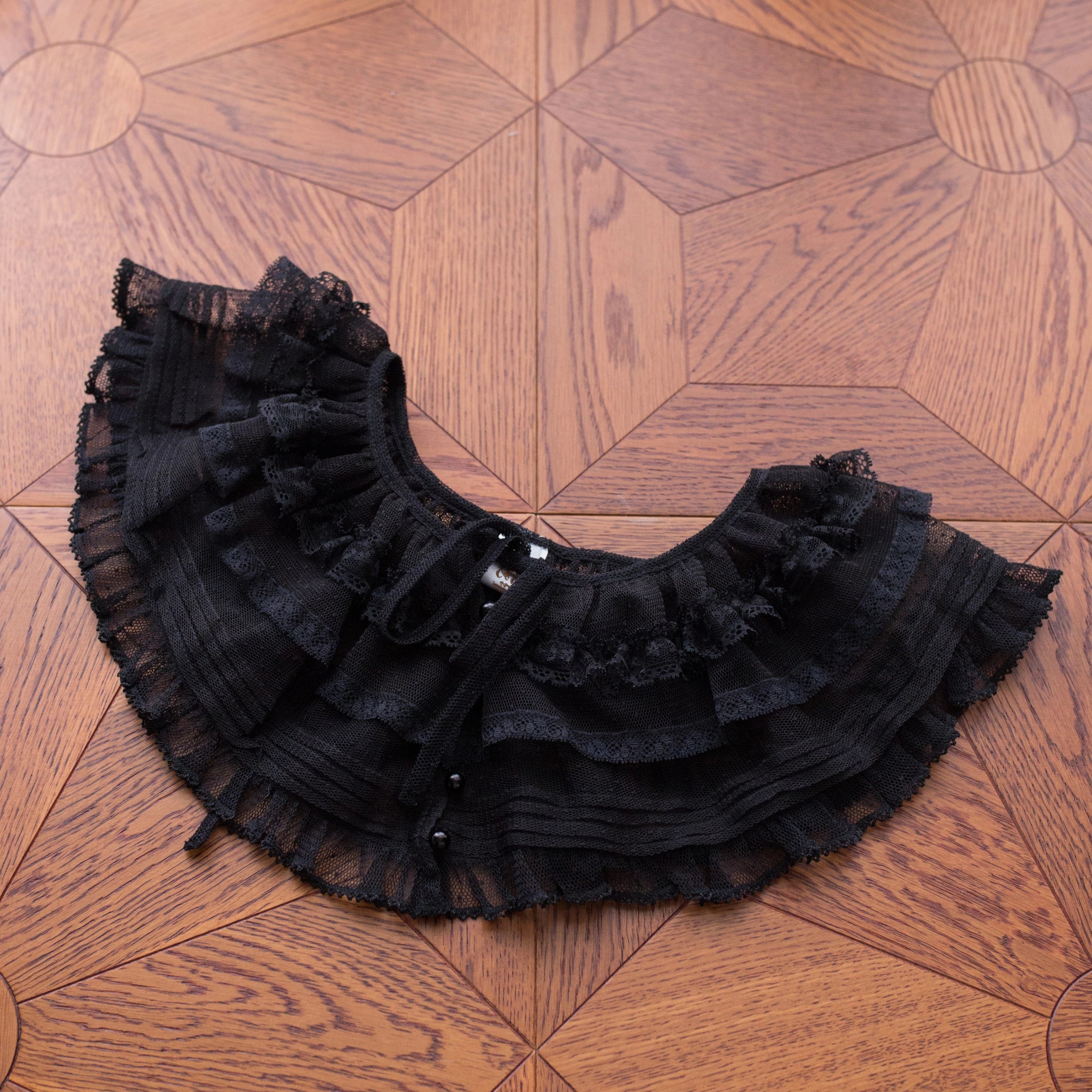 Vernal Feast - Polka Dot Lolita Blouse, Ruffled False Collar - Image 26