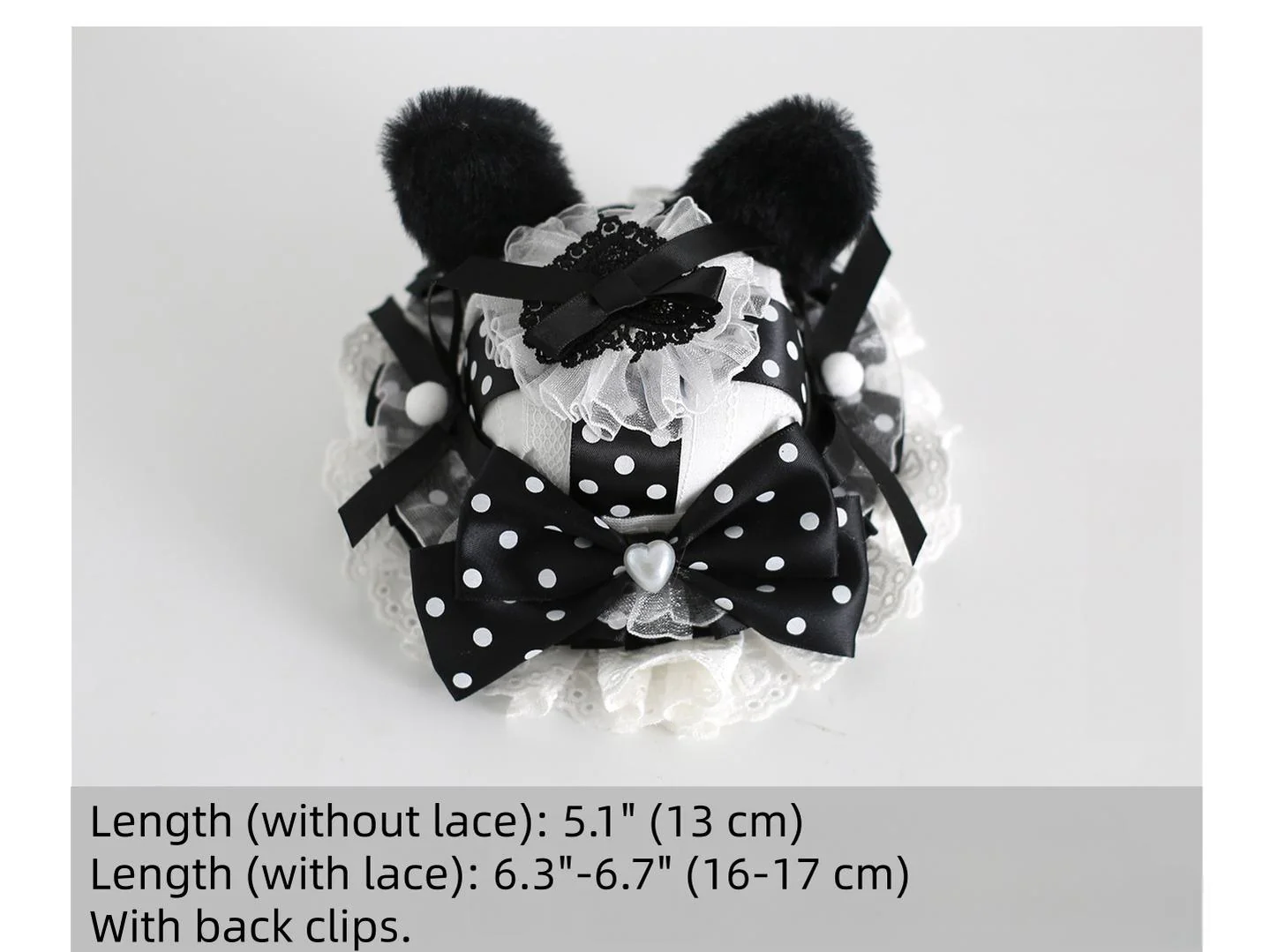 Xiaogui - Polka Dot Lolita Headdress, Detachable Bunny Ear - Image 15