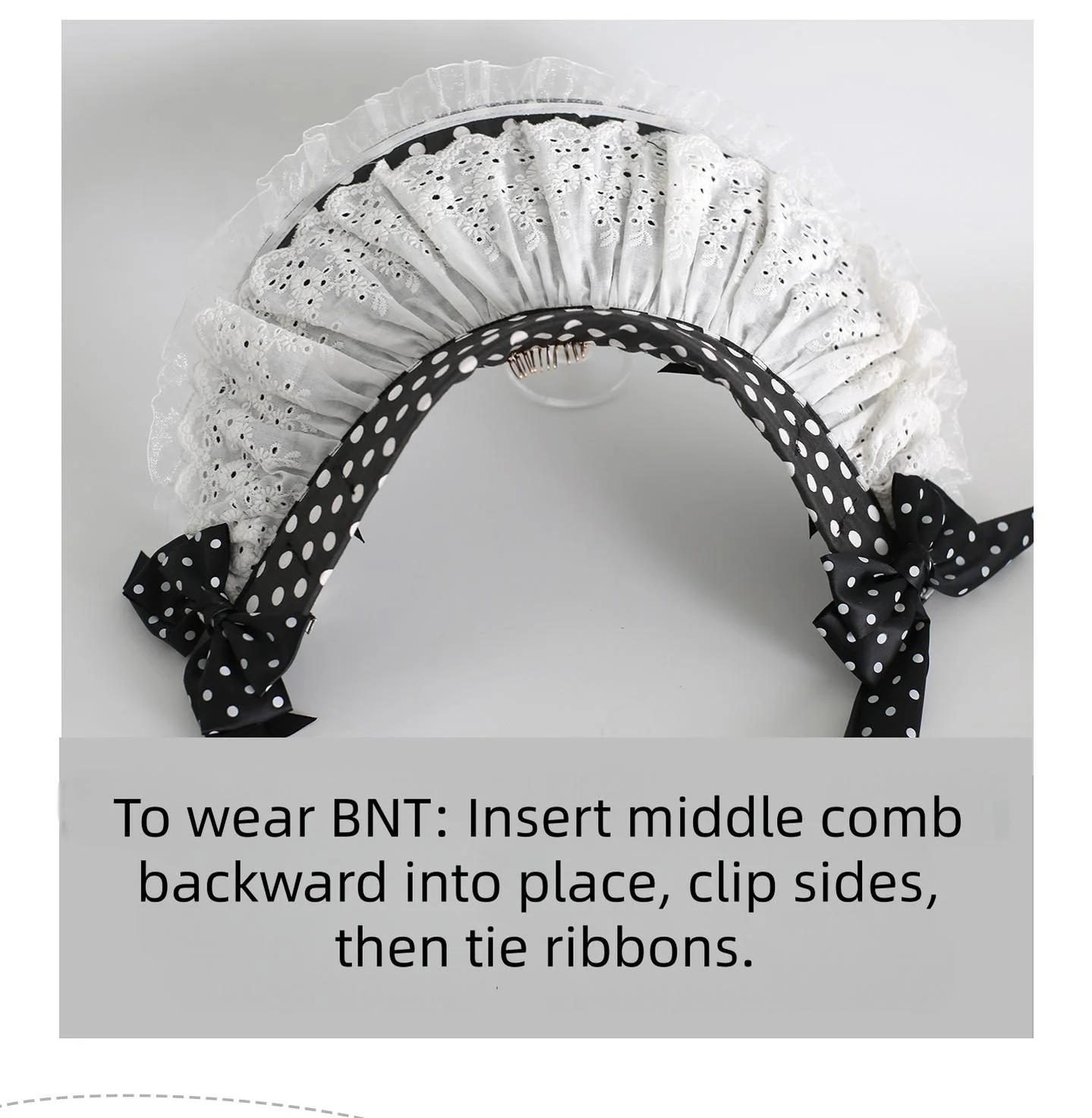 Xiaogui - Polka Dot Lolita Headdress, Detachable Bunny Ear - Image 16