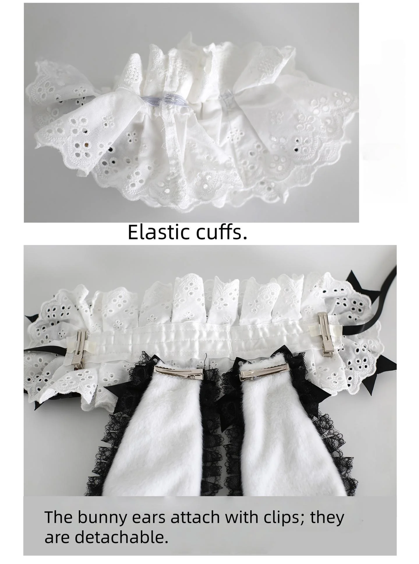 Xiaogui - Polka Dot Lolita Headdress, Detachable Bunny Ear - Image 18