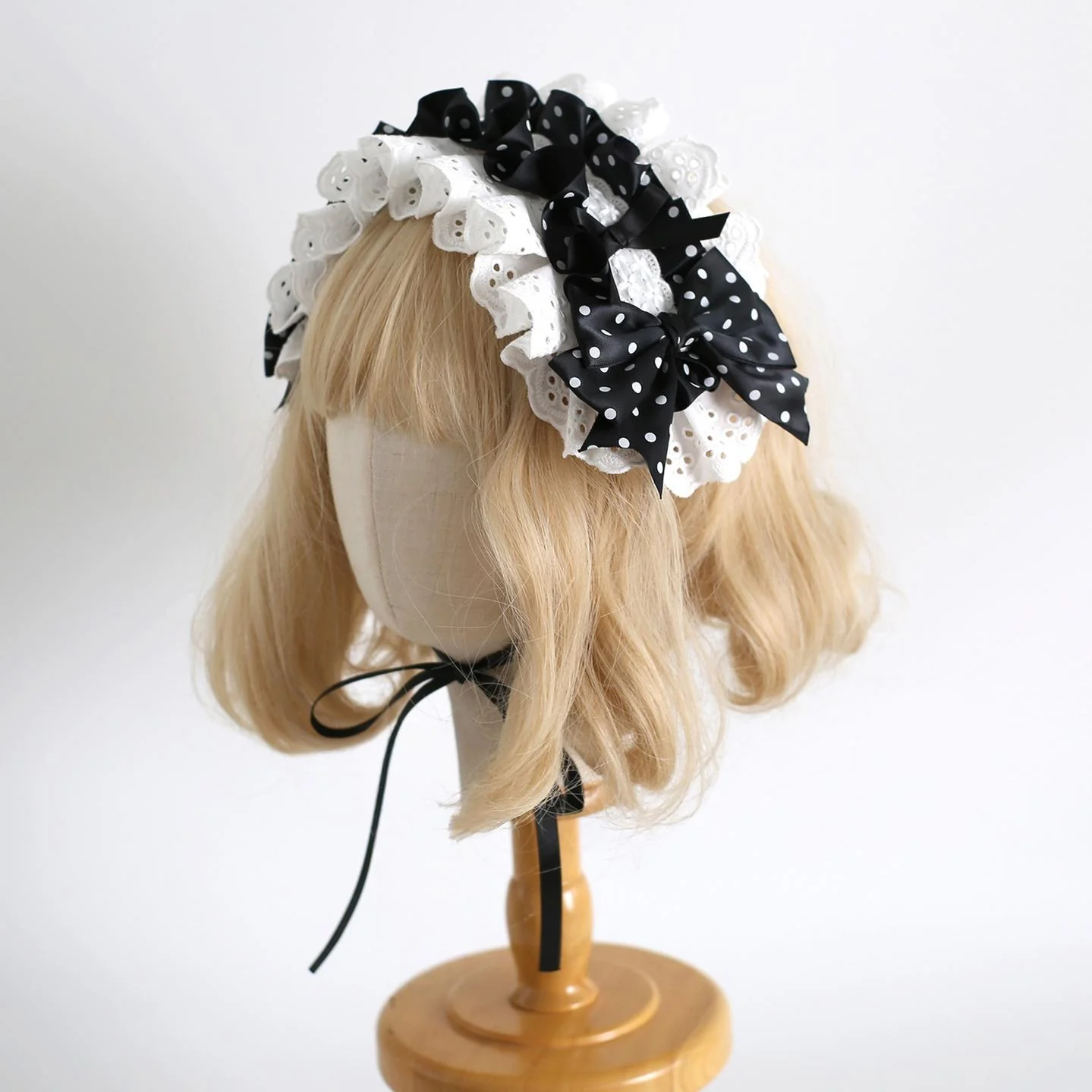 Xiaogui - Polka Dot Lolita Headdress, Detachable Bunny Ear - Image 8