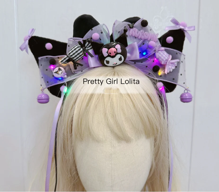 Purple Black Cartoon Kulomi - Kid Lolita Accessory Clips and Cane - Image 11