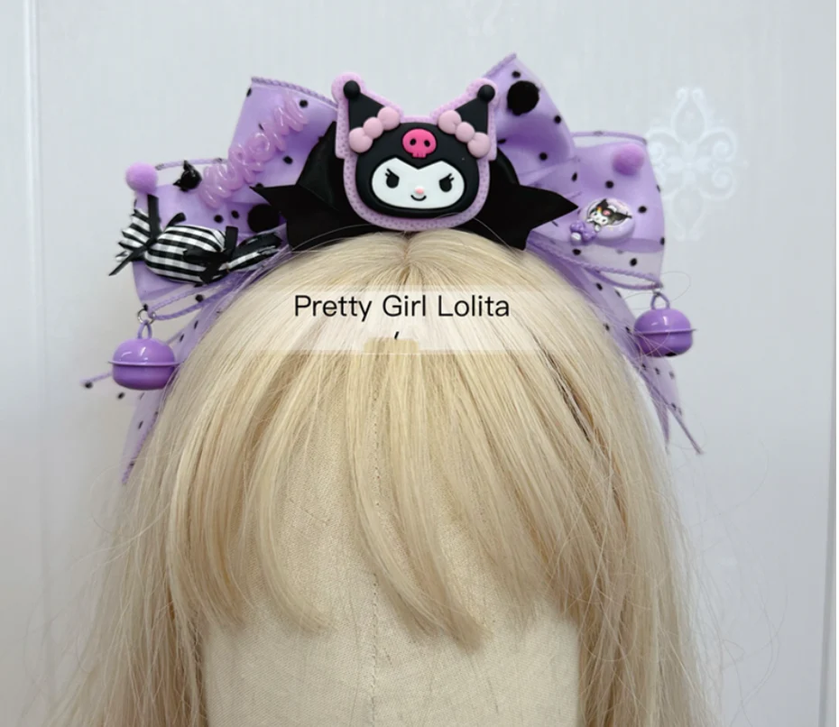 Purple Black Cartoon Kulomi - Kid Lolita Accessory Clips and Cane - Image 12