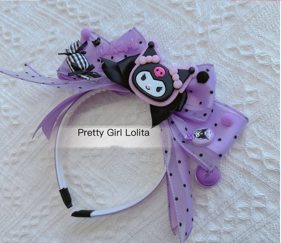 Purple Black Cartoon Kulomi - Kid Lolita Accessory Clips and Cane - Image 3