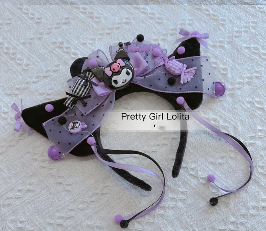 Purple Black Cartoon Kulomi - Kid Lolita Accessory Clips and Cane - Image 4