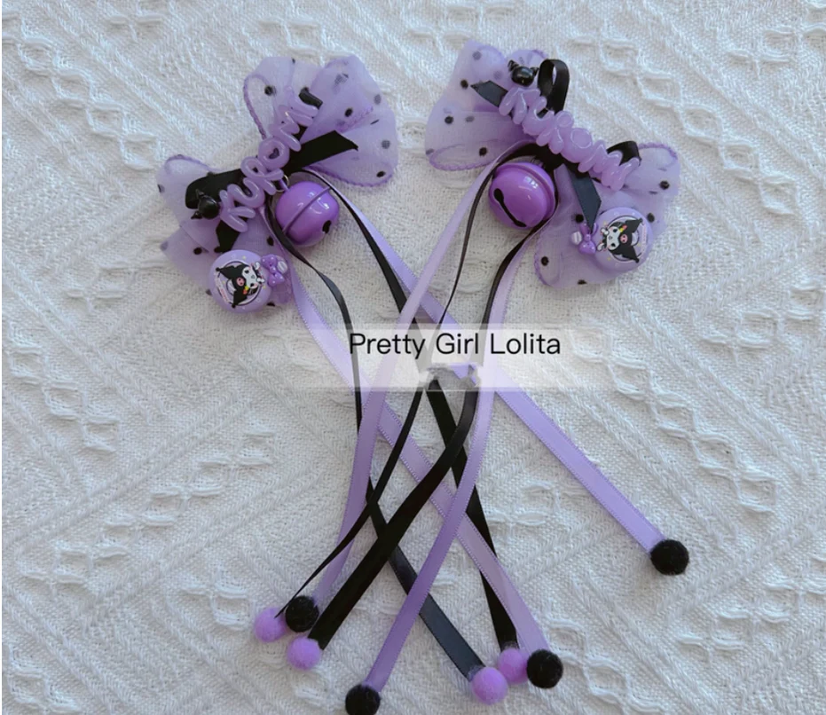 Purple Black Cartoon Kulomi - Kid Lolita Accessory Clips and Cane - Image 5