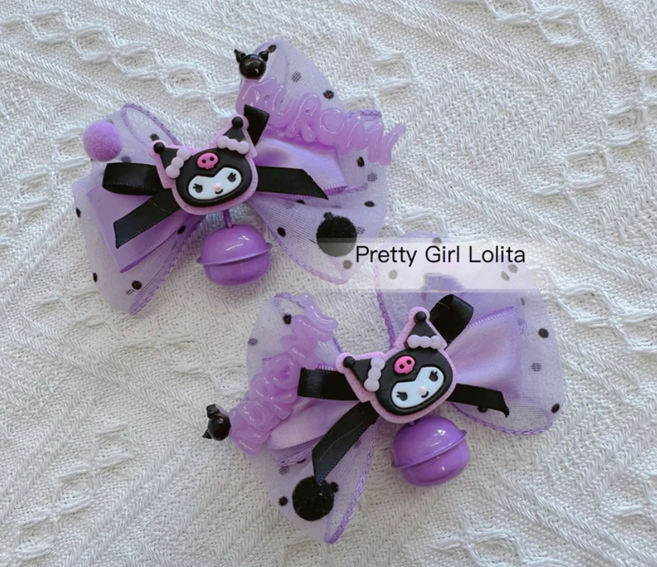 Purple Black Cartoon Kulomi - Kid Lolita Accessory Clips and Cane - Image 7