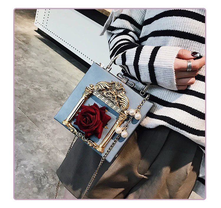 Prime Sister - Gothic Lolita Retro Bag Baroque Square Crossbody Bag - Image 10