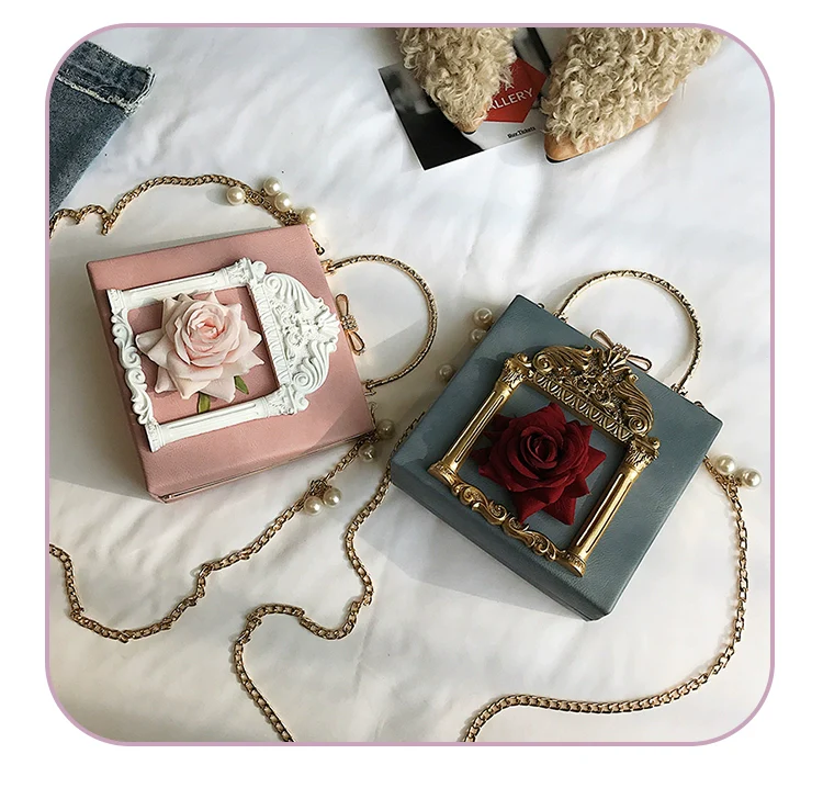 Prime Sister - Gothic Lolita Retro Bag Baroque Square Crossbody Bag - Image 3