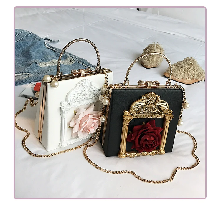 Prime Sister - Gothic Lolita Retro Bag Baroque Square Crossbody Bag - Image 4