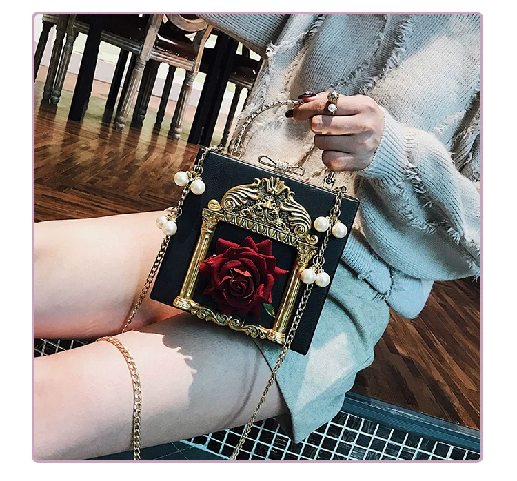 Prime Sister - Gothic Lolita Retro Bag Baroque Square Crossbody Bag - Image 6