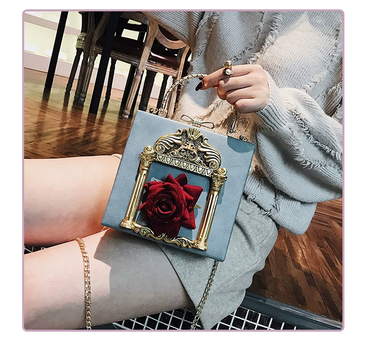 Prime Sister - Gothic Lolita Retro Bag Baroque Square Crossbody Bag - Image 7