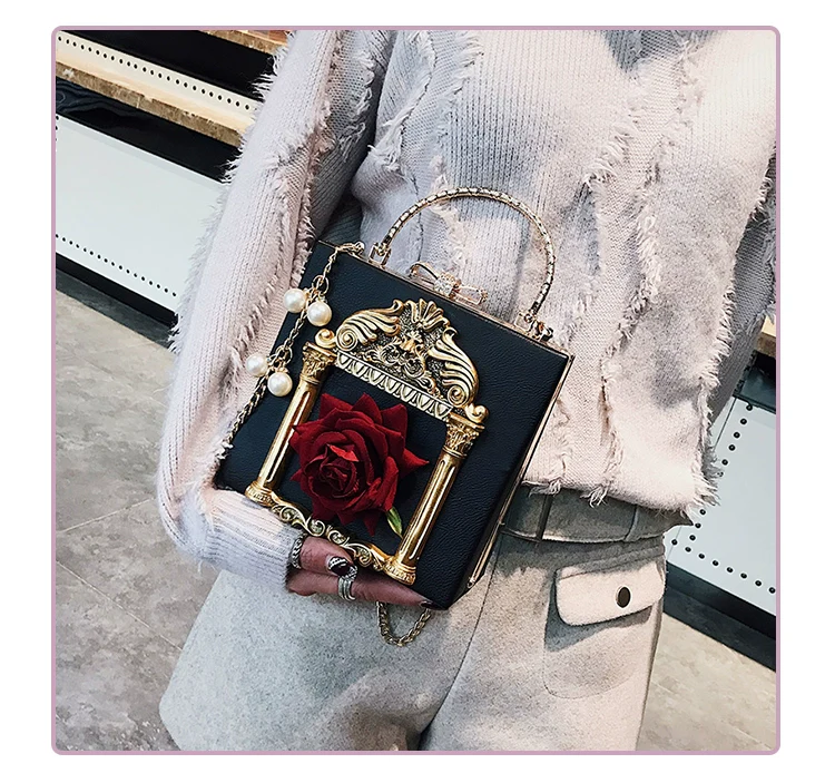 Prime Sister - Gothic Lolita Retro Bag Baroque Square Crossbody Bag - Image 8