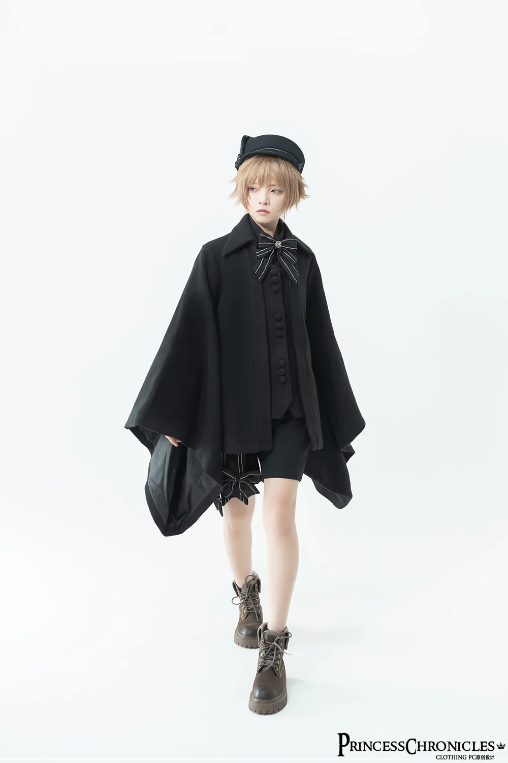 ShenYao - Ouji Lolita Winter Black Long Coat - Image 4