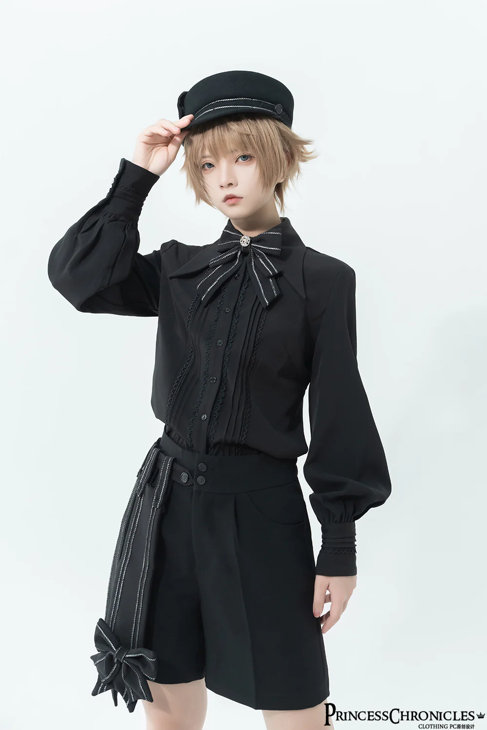 ShenYao - Ouji Vintage Lolita Black Bow Shorts - Image 2