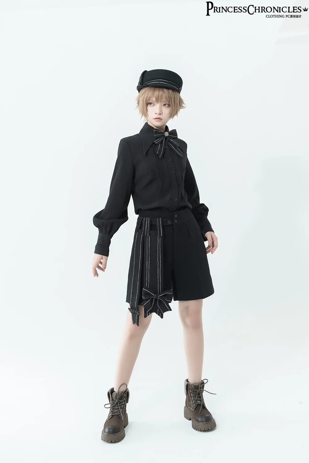 ShenYao - Ouji Vintage Lolita Black Bow Shorts - Image 4