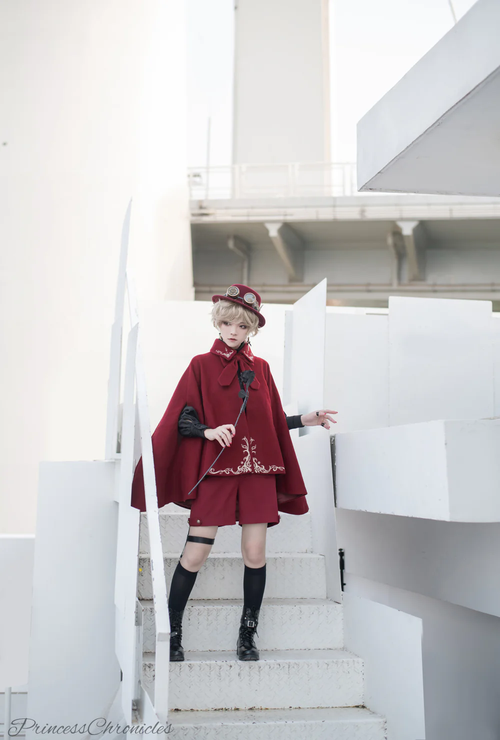 Medieval Ouji Lolita Embroidered Cape - Image 13