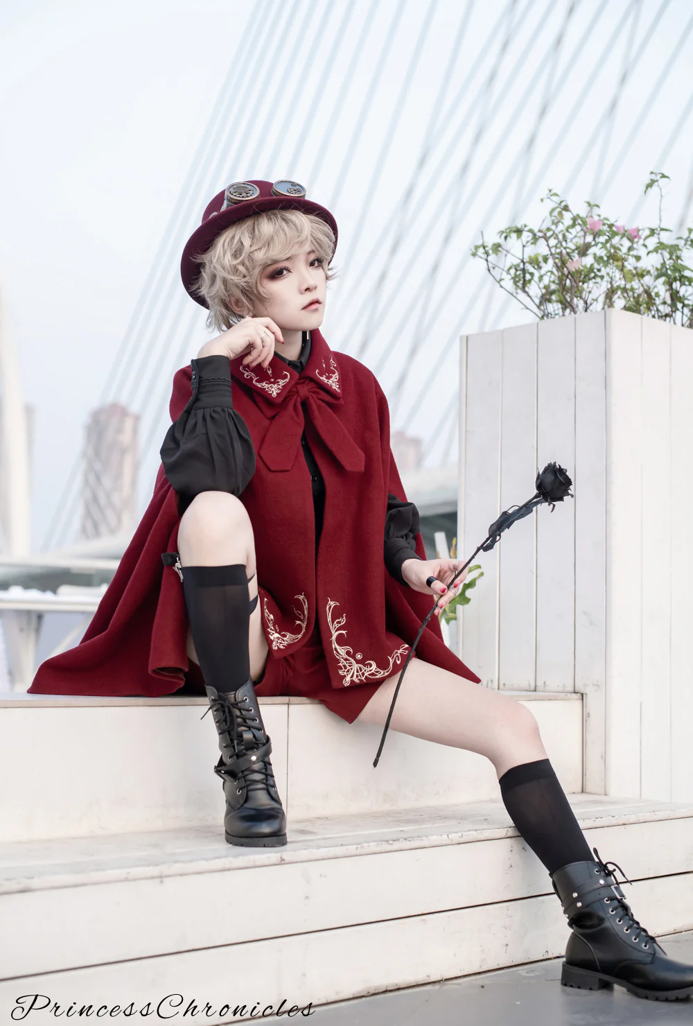 Medieval Ouji Lolita Embroidered Cape - Image 14