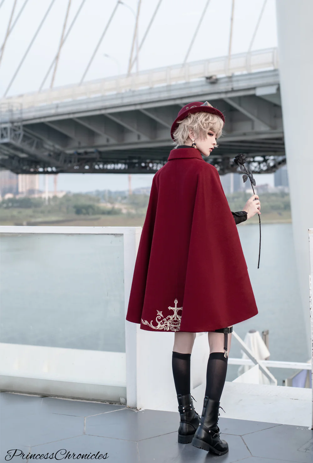 Medieval Ouji Lolita Embroidered Cape - Image 15