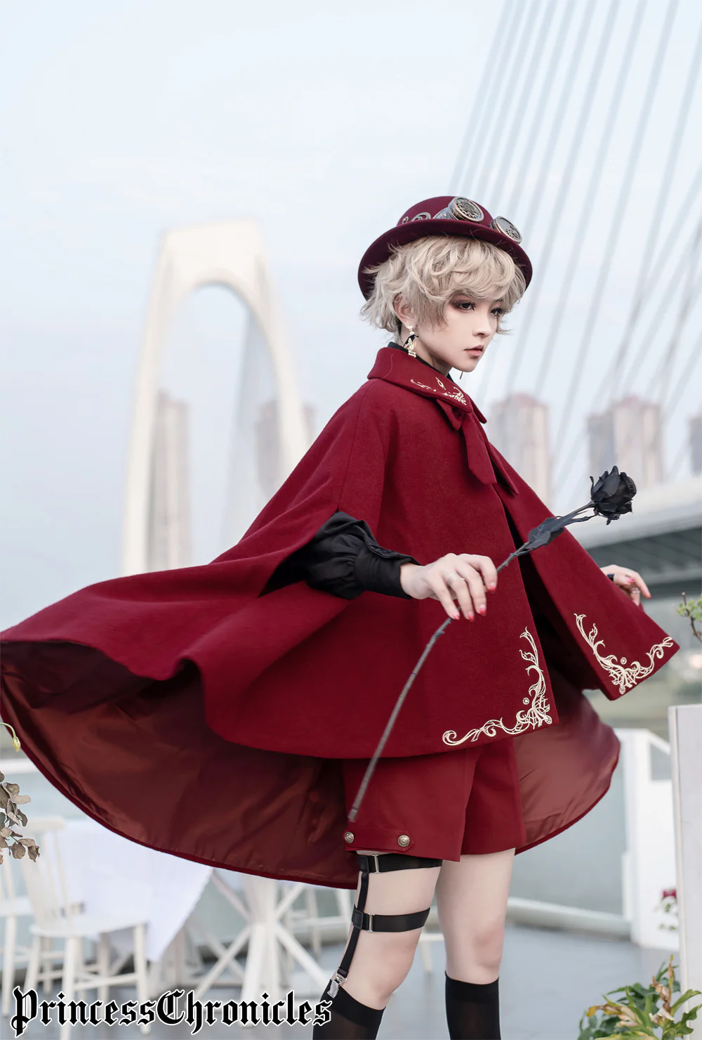 Medieval Ouji Lolita Embroidered Cape - Image 16