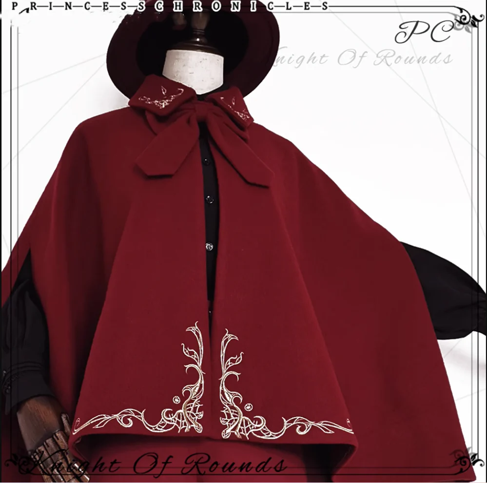 Medieval Ouji Lolita Embroidered Cape - Image 17