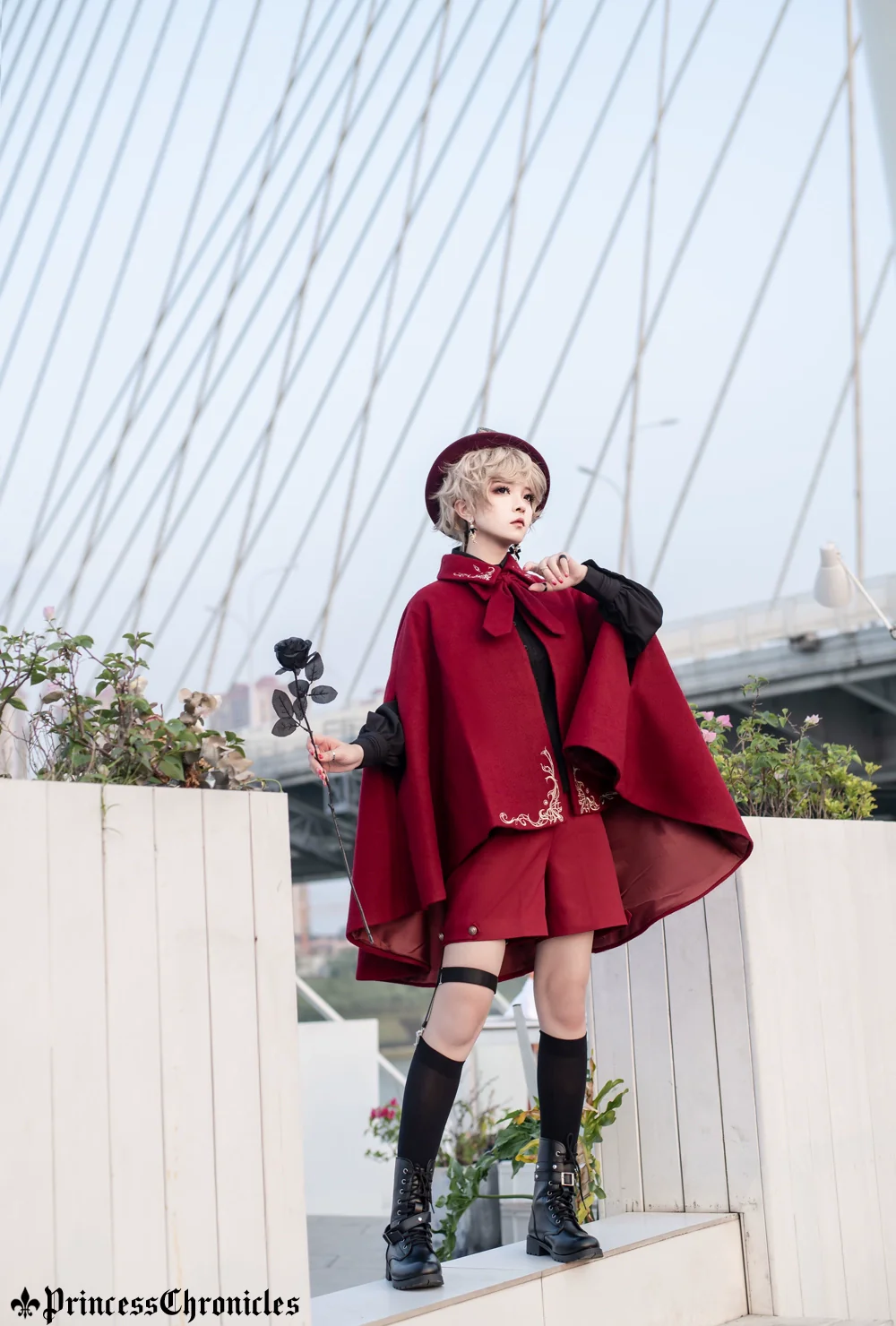 Medieval Ouji Lolita Embroidered Cape - Image 23